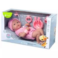 Пупс Pure Baby 35см в розовом комбинезоне и шапочке, с аксессуарами JUNFA WJ-B9974