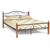 Кровать TetChair AT-815 Wood slat base двуспальная, размер (ДхШ): 200х160 см, спальное место (ДхШ): 200х160 см, цвет: красный дуб/черный