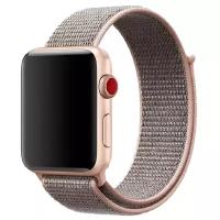 Нейлоновый ремешок для Apple Watch 42/44/45 мм, светло-розовый/серый