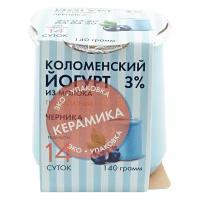 Коломенское молоко йогурт Термостатный Черника 3%, 140 г