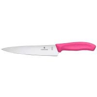 Нож Victorinox разделочный, лезвие 19 см, розовый, в картонном блистере