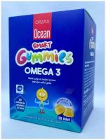 Витамины для детей / Orzax Smart Gummies Omega 3 (EPA, DHA, Холин) / Омега 3 для детей в виде мармелада / 30 штук