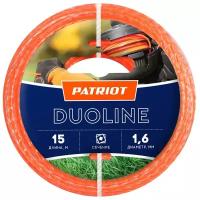 Леска для триммера Patriot Duoline D 1,6 мм L 15 м (скрученный квадрат, двухцветная, красная жила) 165-15-6