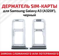 Лоток SIM для Samsung A320F (черный)