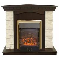 Электрический электрический камин RealFlame Elford Corner + Majestic LUX BR S 1.5 кВт 115.5 см 101 см 42 см античный дуб/черный-золотой