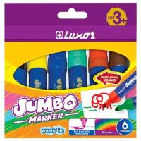 Luxor Набор фломастеров Jumbo (6190/Box 6), черный, 6 шт