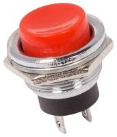 Выключатель-кнопка Rexant OFF-(ON) Ø 16.2, металл, красная (250В 2А (2с)) (RWD-306) {36-3351}