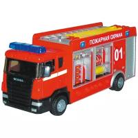 Пожарный автомобиль Autogrand Scania пожарная спецбригада (10832-12/34204) 1:48, 18 см