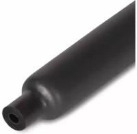 Термоусадочная трубка с клеевым слоем повышенногй гибкости черная (3:1)-25/8 мм для проводов, электрики и рыбалки {85209}