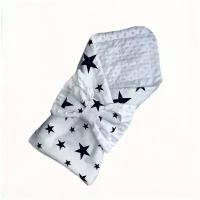 Конверт - одеяло на выписку MUMMY.BOX Black.Stars.White/White