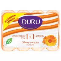 DURU Крем-мыло кусковое Soft sensations 1+1 Календула, 4 шт., 90 г