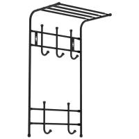 Вешалка настенная НИКА ВПТ5, черный, 5 рожков, полка