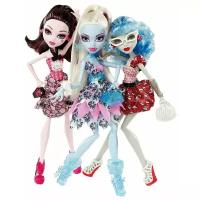 Набор кукол Monster High Смертельно прекрасный горошек Дракулаура, Эбби Боминейбл, Гулия Йелпс, 27 см, X4482