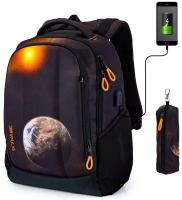 Рюкзак школьный для мальчика подростковый с анатомической спинкой, 17,2 л, SkyName (СкайНейм), с USB + пенал