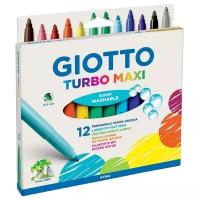 Набор фломастеров цветных Giotto Turbo Maxi, утолщенные, на водной основе, 12 цветов