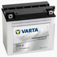 Аккумулятор для мотоцикла и скутера VARTA POWERSPORTS FRESHPACK 19 А/ч 190 А прям. пол. с/зар. с эл. YB16-B (176х101х156) 519012