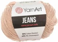 Пряжа YarnArt Jeans Ярнарт джинс Бежевый (87) 4 мотка 50 г/160 м (45% акрил 55 хлопок)