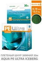 Плетеный шнур для рыбалки AQUA PE ULTRA ICEBERG 0,18mm 30m