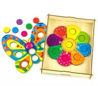 Обучающая игра Woodlandtoys Мозаика Цветок и бабочка 19,5*16*3 см 067302