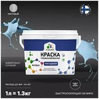 Краска акриловая Malare Professional фасадная матовая акварельно-голубой 1 л 1.3 кг