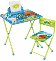 Комплект Nika Ми-ми-мишки с азбукой (ММ1/1) синий/зеленый стол и стул
