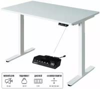 Стол компьютерный регулируемый по высоте Ergostol Optima (140*80), Белый шагрень/белый