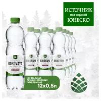 Вода BOROVAYA (боровая), лечебно-столовая минеральная, газированная, ПЭТ 0.5 л (12 штук)