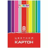 Цветной картон Creative Set Hatber, A4, 8 л., 8 цв. 1 наборов в уп. 8 л