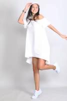 Платье женское, открытые плечи, цвет белый, размер 44