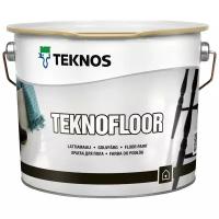 Краска алкидная TEKNOS Teknofloor влагостойкая моющаяся глянцевая RAL 9005 0.9 л