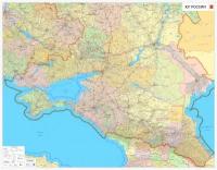 Настенная карта Юг России (новые границы) 150 х 193 см (на баннере)