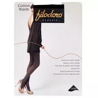 Теплые хлопковые колготки Filodoro Classic COTTON WARM 200, размер 4, цвет Черный