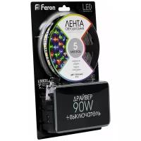 Светодиодная лента Feron LS606 RGB 27706, 5 м, светодиодов: 300 шт., 90 Вт, разноцветный