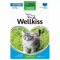 Влажный корм для котят Wellkiss беззерновой, с курицей, с индейкой 100 г