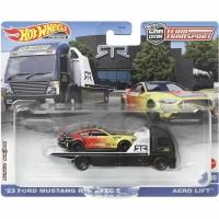 FLF56-HKF39 Машинка игрушка Hot Wheels Premium Culture металлическая коллекционная Team Transport 23 Ford Mustang & Aero Lift