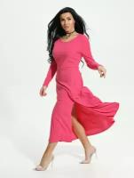 Платье миди Lovetex.store из кашемировой лапши с завязками на спине, розовый, 48