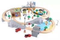 Wood Mom Железная дорога Train Track Series 95, 5 вагонов