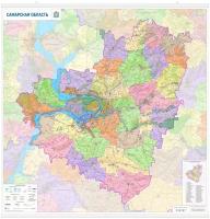 карта Самарской области 115 х 115 см, настенная, с подвесом