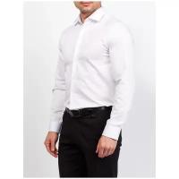 Рубашка мужская длинный рукав GREG 113/139/1093/ZV, Приталенный силуэт / Slim fit, цвет Белый, рост 174-184, размер ворота 43