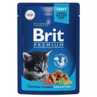 корм для котят Brit Premium, беззерновой, с цыпленком (кусочки в желе)