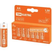 Батарейка TDM Electric, АА (LR06, LR6), Alkaline, алкалиновая, 1.5 В, коробка, 8 шт