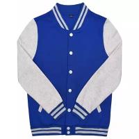 Куртка бомбер / Street Style / Varsity Classic Jacket V 2 / синий с светло-серыми рукавами / (L)
