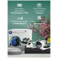 Комплект видеонаблюдения IP 2Мп PS-link KIT-B204IP-POE 2 камеры для помещения 2 для улицы