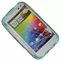 Чехол для HTC Sensation XL силиконовый матовый <голубой>