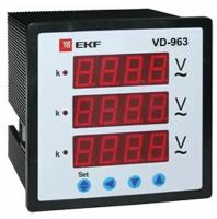 Вольтметр цифровой VD-963 на панель 96х96 трехфазный EKF vd-963, 1шт