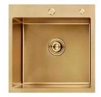 Мойка для кухни из нержавеющей стали, цвет золото Gerhans K35050G