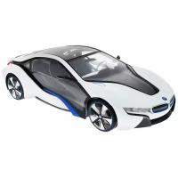 Машинка Rastar BMW I8 (49600), 1:14, 33 см, белый/черный/синий