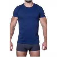 Синяя мужская футболка из хлопка Sergio Dallini t750-4, размер 48, цвет Синий