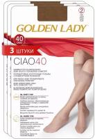 Гольфы женские GOLDEN LADY Ciao 40 синтетические (упаковка 2 пары), набор 3 упаковки, размер 0, цвет Daino