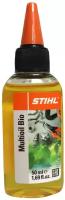 Универсальное масло Stilh Multioil Bio для смазки пильных цепей и шин сучкорезов Stihl GTA 26 и Greenworks G24MCS10 и GD24CSMNX, 50 мл